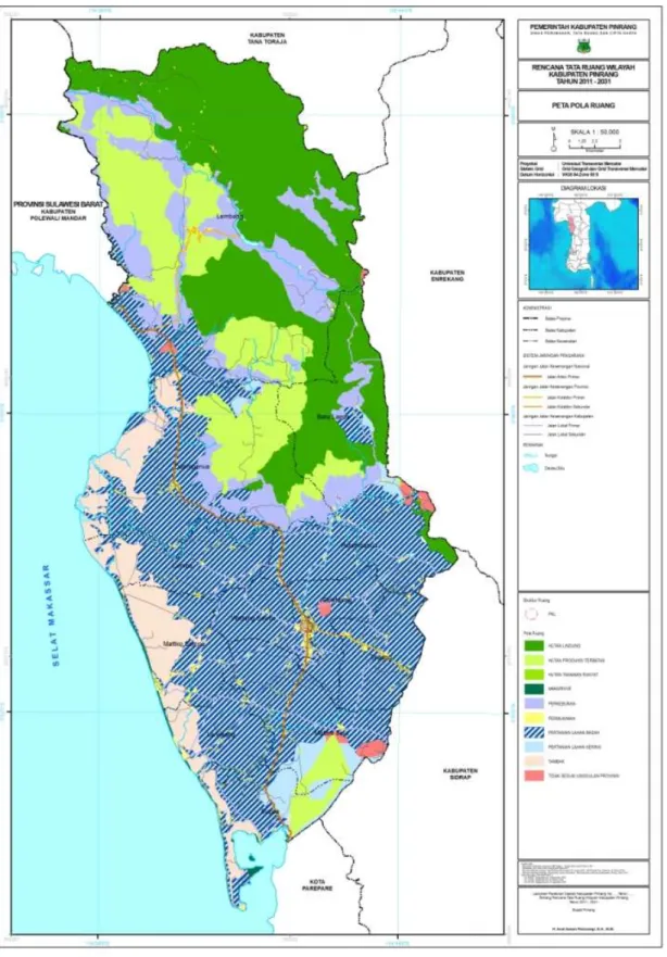 Gambar 3. 9 Peta Pola Ruang Kab. Pinrang tahun 2012-2032 