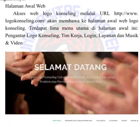 Gambar 1 Halaman Awal Web Logo Konseling