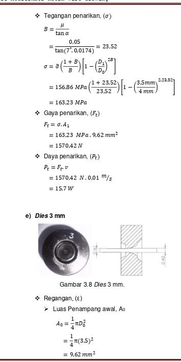 Gambar 3.8 Dies 3 mm. 