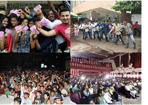 Gambar 2.1 Ekspresi Penonton Film di Bioskop Maratha Mandir, MumbaiSumber: Celebrating 1000 weeks of DDLJ (Shahrukh Khan and Kajol visit Maratha Mandir, 2014)