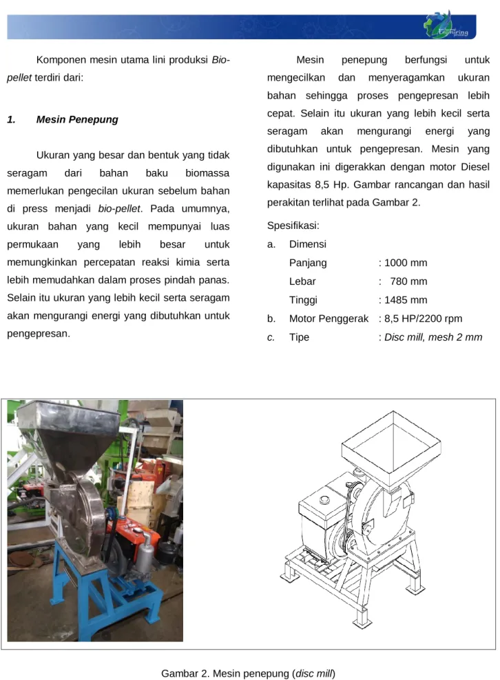Gambar 2. Mesin penepung (disc mill) 