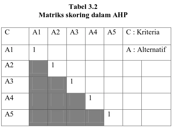 Tabel 3.2 Matriks skoring dalam 