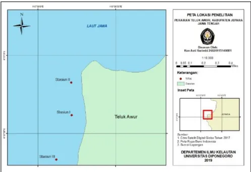 Gambar 1. Peta Lokasi Penelitian Teluk Awur 