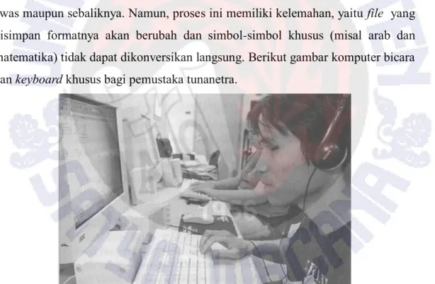 Gambar 2.4 Komputer dengan Program JAWS 
