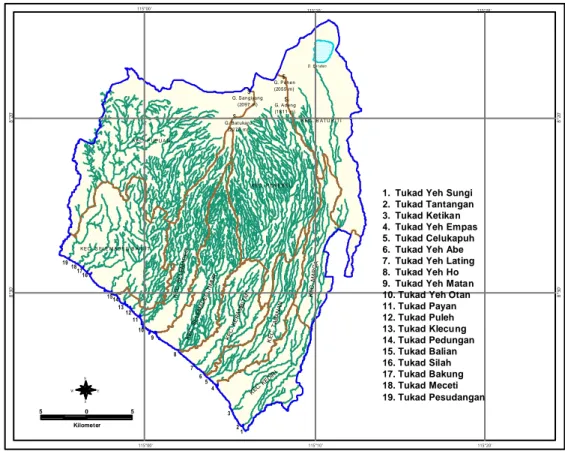 Gambar 4.5 Peta Sungai di Wilayah Kabupaten Tabanan 