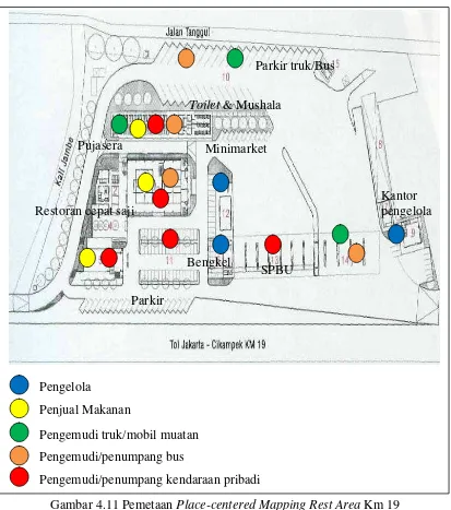 Gambar 4.11 Pemetaan Place-centered Mapping Rest Area Km 19 