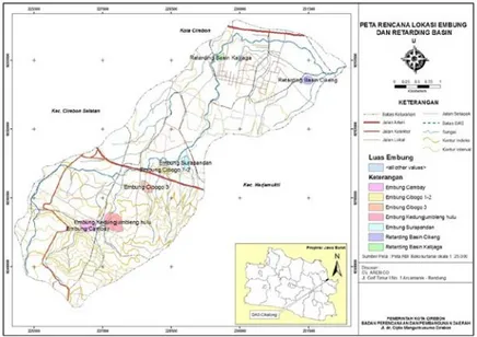Gambar 7. 11 Peta Lokasi Embung dan Retarding Basin, Kota Cirebon  (A3 halaman sendiri) 