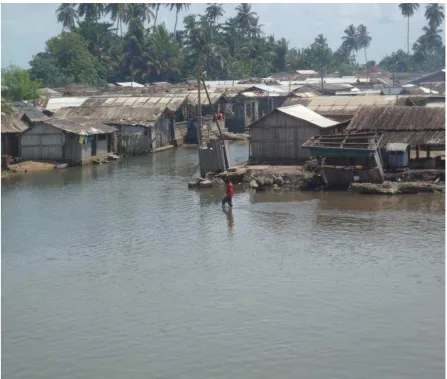 Figure 6 Buildings close to the Ankobra River in Sanwoma community 