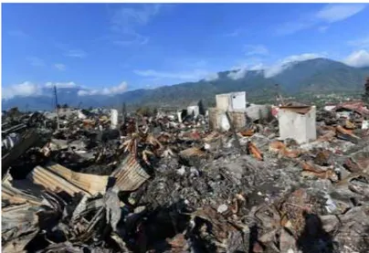 Gambar 4 Keadaan kota Palu setelah bencana gempa bumi dan tsunami  (Sumber: https://www.bbc.com/indonesia/indonesia-45795653) 