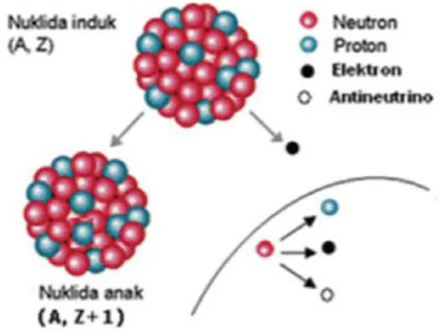 Gambar 8. Diagram peluruhan inti  atom dengan melepaskan partikel 