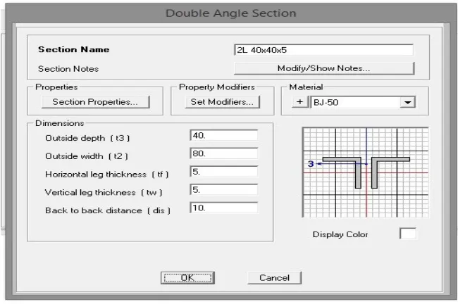 Gambar 3.6 Double Angle Section