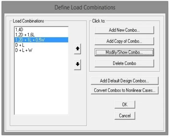 Gambar  3.11 Define Load Combination