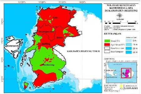 Gambar 4.5 Peta Kemiringan Lereng Kabupaten Belitung 