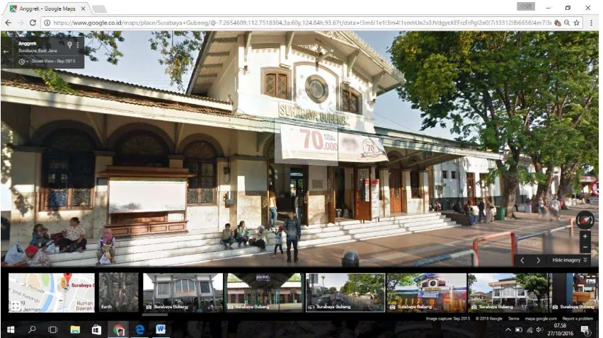 Gambar 1. Tampilan fotografi 360⁰ dari layanan Google Maps  