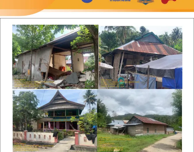 Gambar kerusakan dan bangungan yang bertahan di Desa Kayuangin, Kec. Malunda, Kab.  Majene ( 26 Januari 2021) 
