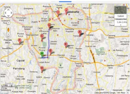 Gambar 1.  Peta Bioskop di Jakarta Selatan 