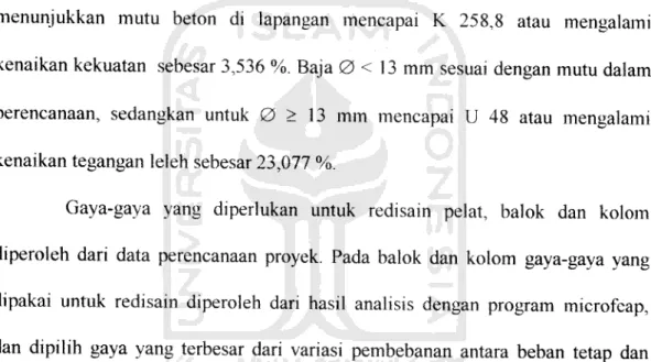 Tabel 5.1. Dimensi dan Penulangan Plat