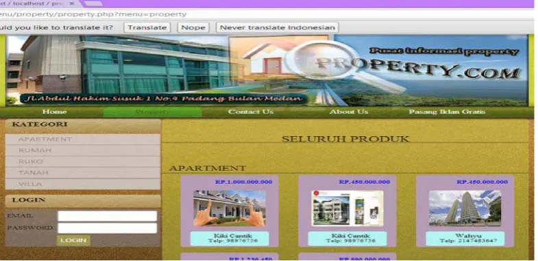 Gambar 4.5 Halaman Property 