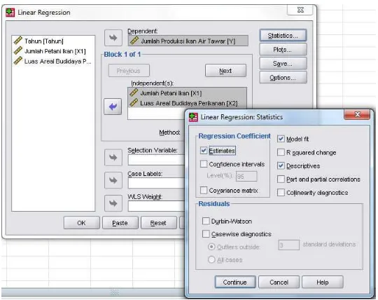 Gambar 4.7  Kotak Dialog Linear Regression 