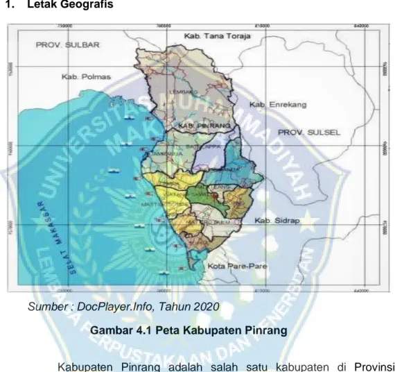 Gambar 4.1 Peta Kabupaten Pinrang 