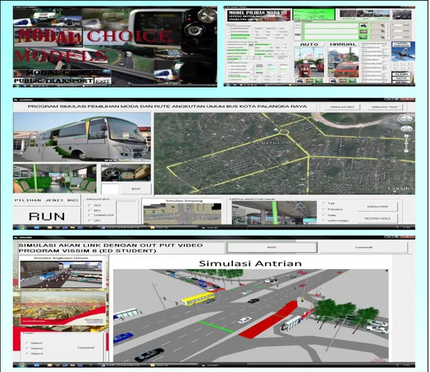 Gambar 3. Interface aplikasi pilihan moda dan Kinerja angkutan Umum 