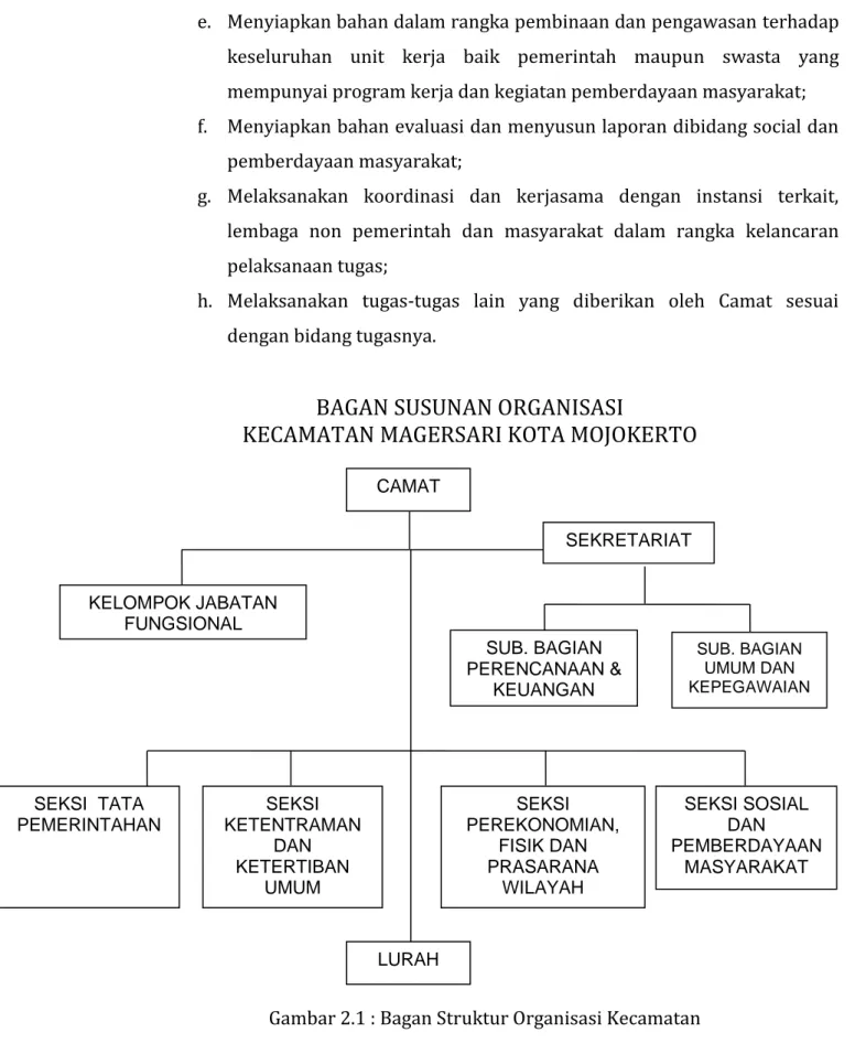 Gambar 2.1 : Bagan Struktur Organisasi Kecamatan 