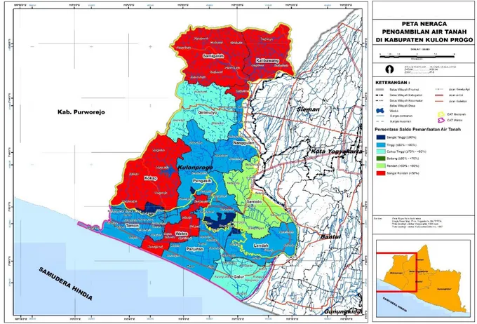 Gambar 2. Peta Neraca Pengambilan Airtanah Tahun 2016 di Kabupaten Kulon Progo  