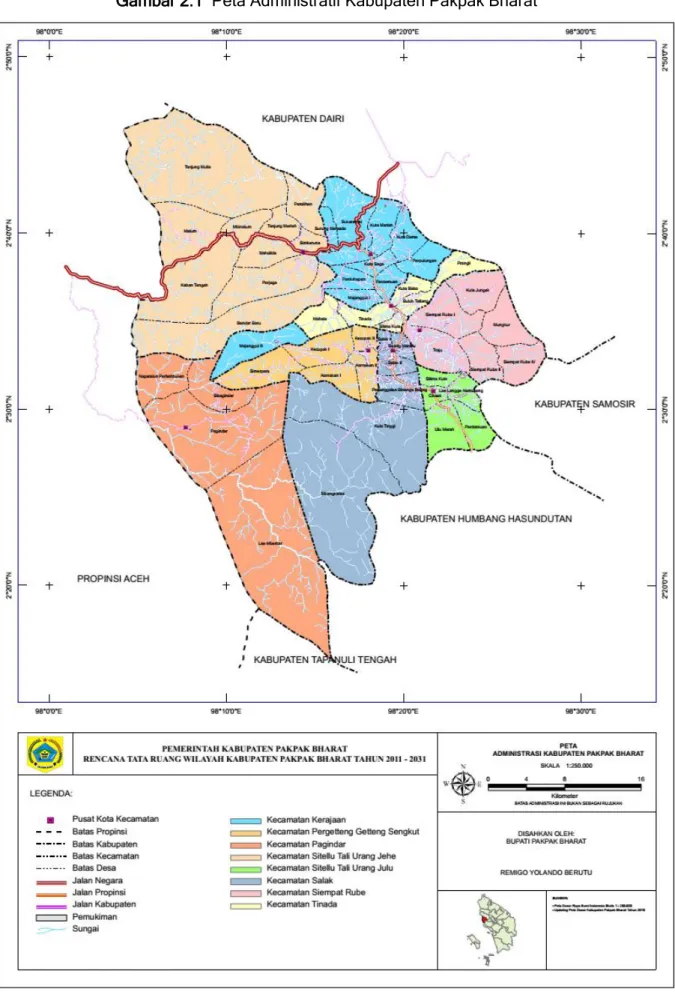 Gambar 2.1  Peta Administratif Kabupaten Pakpak Bharat 