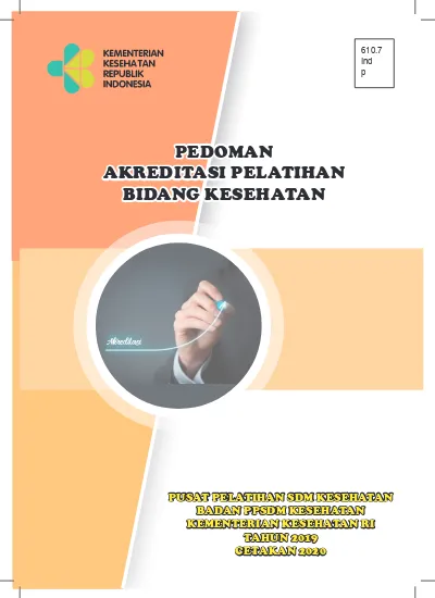 PEDOMAN AKREDITASI PELATIHAN BIDANG KESEHATAN