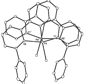 Fig. 3. Projection of the dimeric unit of Fig. 2 onto the best plane of the interacting aromatic rings