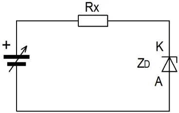 Gambar 3.1. dioda zener dalam arah forward 