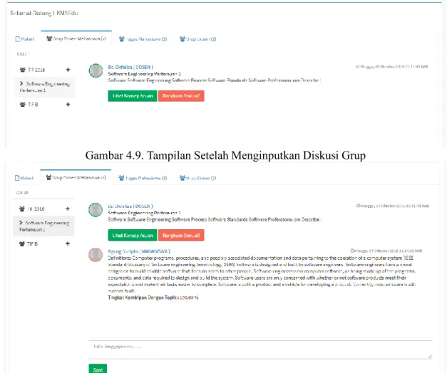 Gambar 4.9. Tampilan Setelah Menginputkan Diskusi Grup 