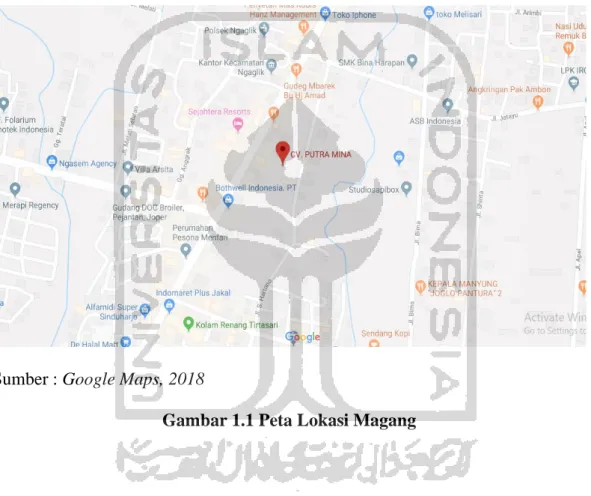 Gambar 1.1 Peta Lokasi Magang 