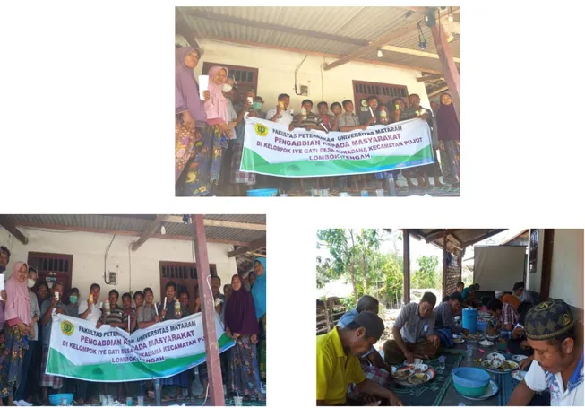 Gambar 3. Peserta yang hadir  pada pengabdian masyarakat  di Kelompok Iye  Gati  Desa  Sukadana, Kecamatan Pujut,  Lombok Tengah 
