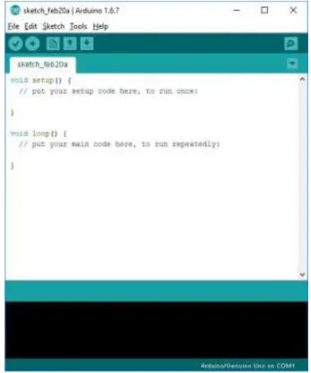Gambar 3.1. Toolbar dan Menu Arduino 