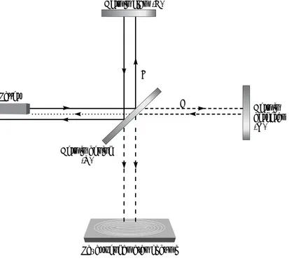 Gambar 2. Diagram alat interferometer pada percobaan Michelson - Morley