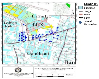 Gambar 21. Pengambilan Sampel Masyarakat di wilayah dampak (impacted area)                                   (Sumber : Penelitian, 2012) 