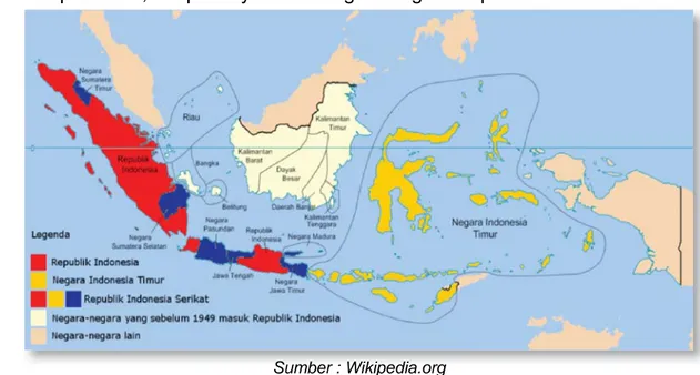 Gambar 1.2 Pembagian Wilayah RIS dan RI