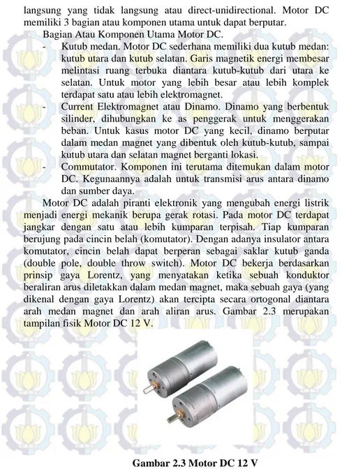 Gambar 2.3 Motor DC 12 V 