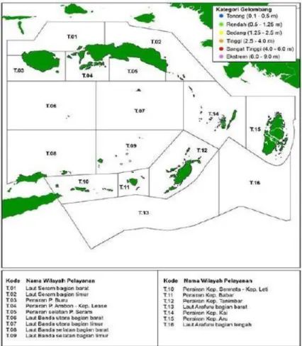 Gambar 2. 1 Peta wilayah perairan tanggung jawab BMKG Maritim Ambon 