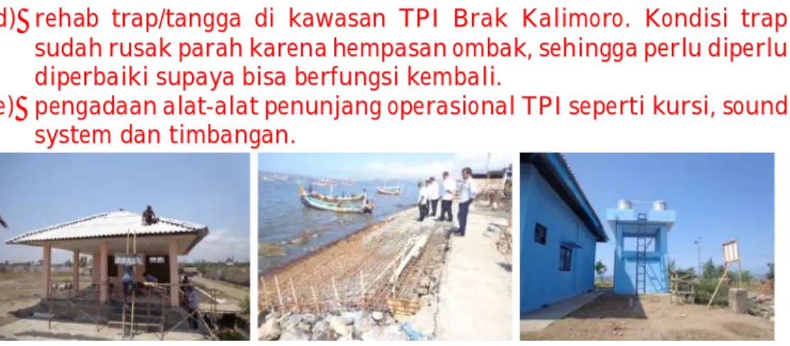 Gambar 3.15 Beberapa kegiatan pembangunan Sarpras Kelautan dan Perikanan  tahun 2014