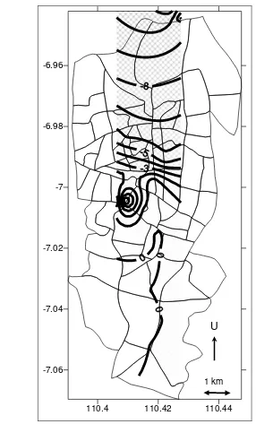 Fig 2. Land Subsidence Contour Map of Semarang (in cm/tahun) 