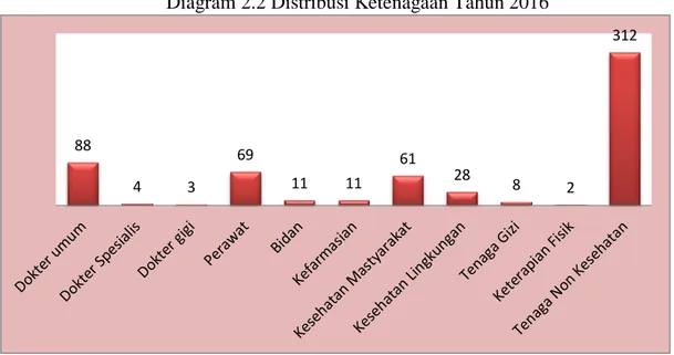 Diagram 2.2 Distribusi Ketenagaan Tahun 2016 