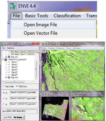 Gambar 3.29 Tampilan Open Image File dan Citra Landsat path 120 row 65 