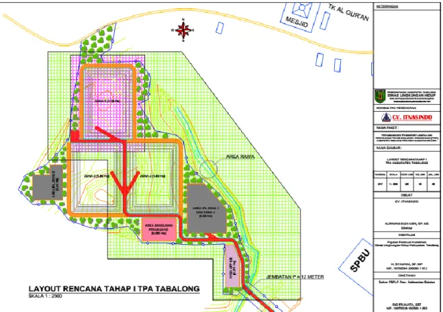 Gambar 2.3  Rencana Siteplan Pembangunan Tahap I TPA Kabupaten Tabalong 