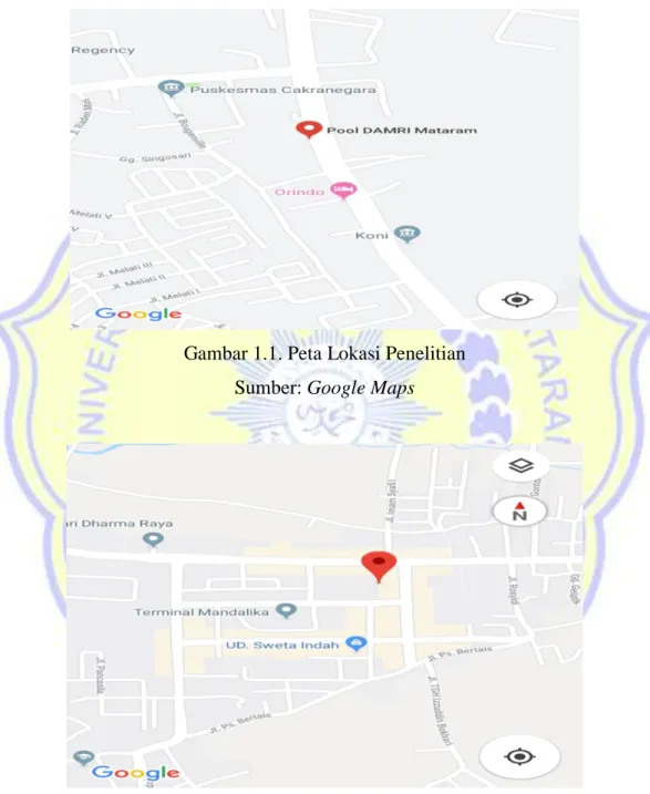 Gambar 1.1. Peta Lokasi Penelitian  Sumber: Google Maps 