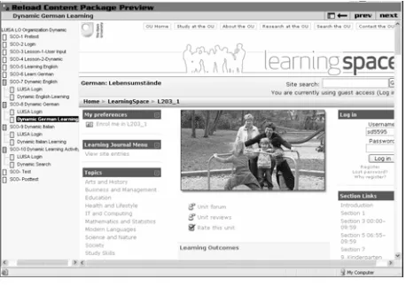 Fig. 7. Reload ADL SCORM Design Player while dynamically invoking SWS for E-Learning 