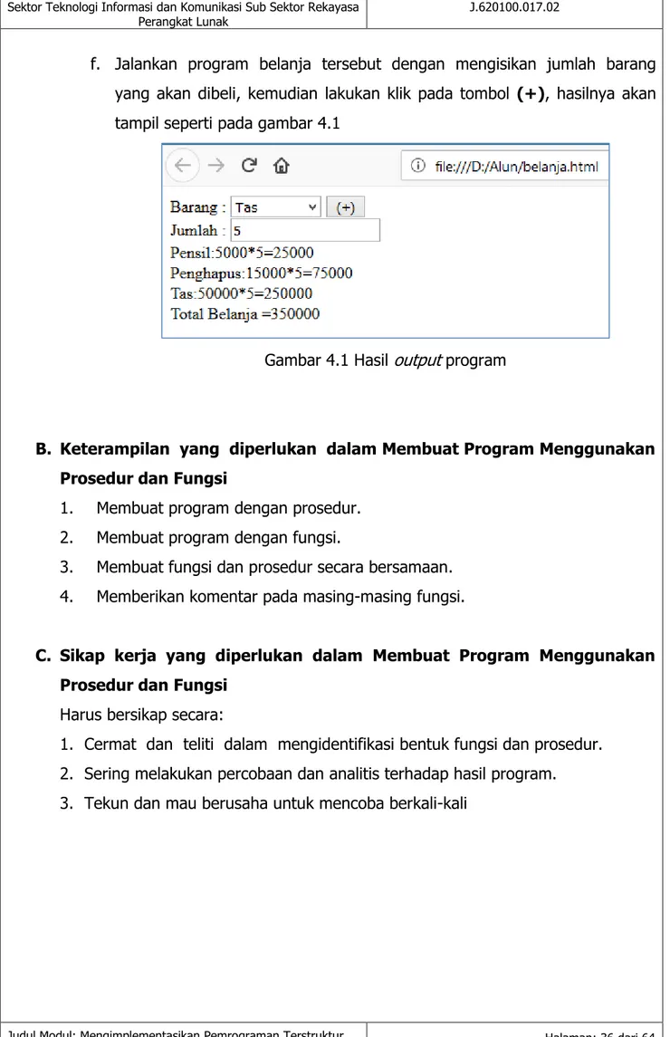 Gambar 4.1 Hasil output program 