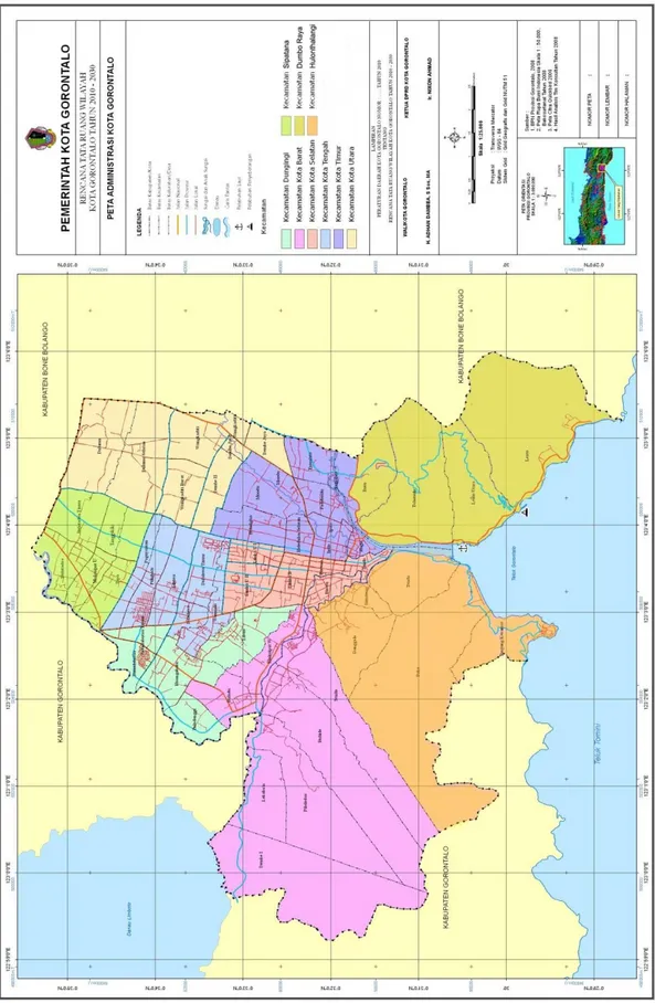 Gambar 6. 1.  Peta Wilayah Administrasi Kota Gorontalo 