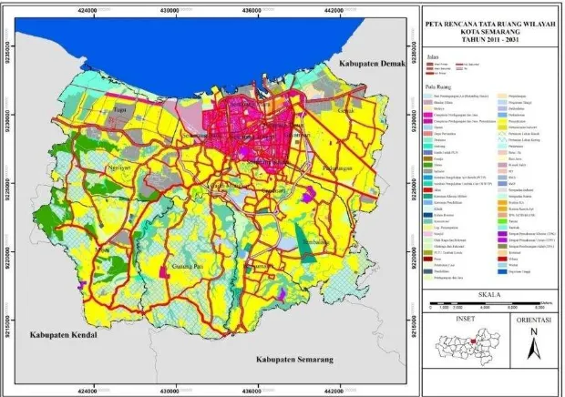 Gambar 1 . Pola Ruang Kota Semarang. (Sumber: RTRW Kota Semarang 2011-2031) 